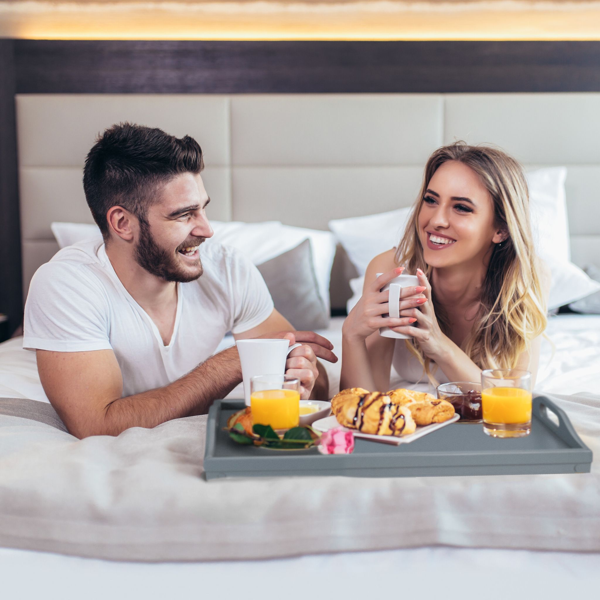 Betttablett 2er-Set Grau von Relaxdays