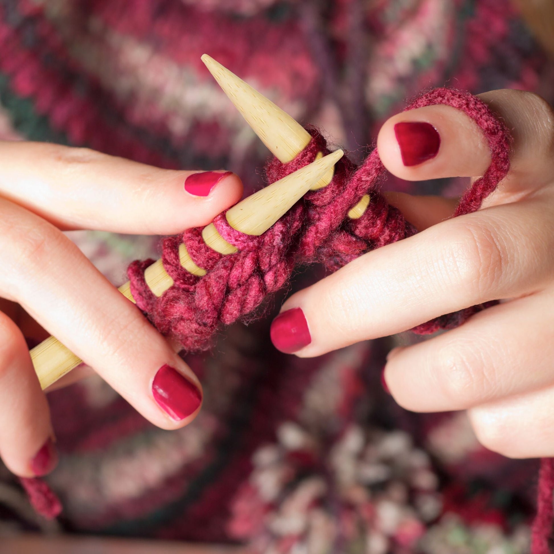 Stricknadelset Bambus mit Tasche 36-tlg. Hellbraun von Relaxdays