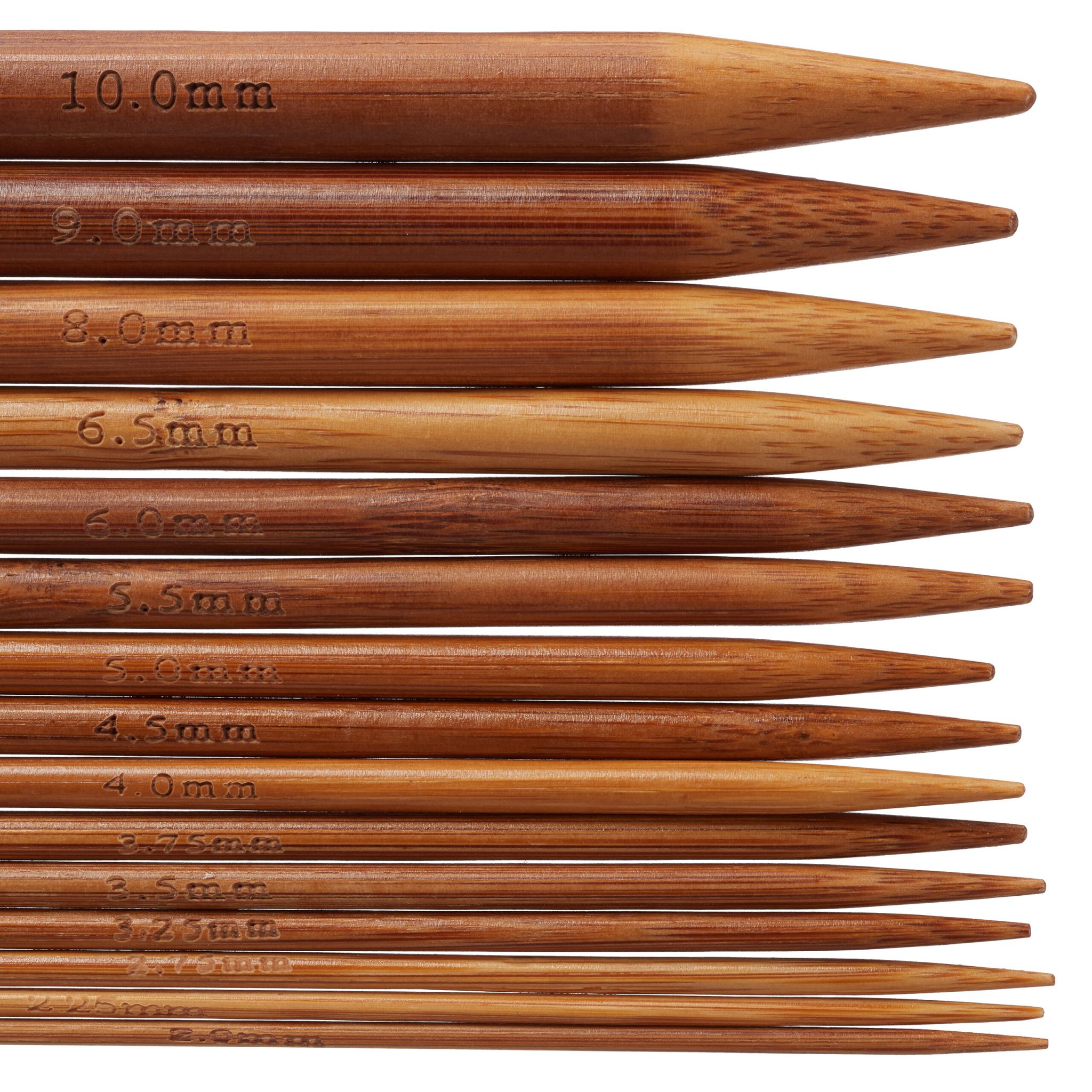 Nadelspiel Bambus mit Tasche 75er-Set Braun von Relaxdays