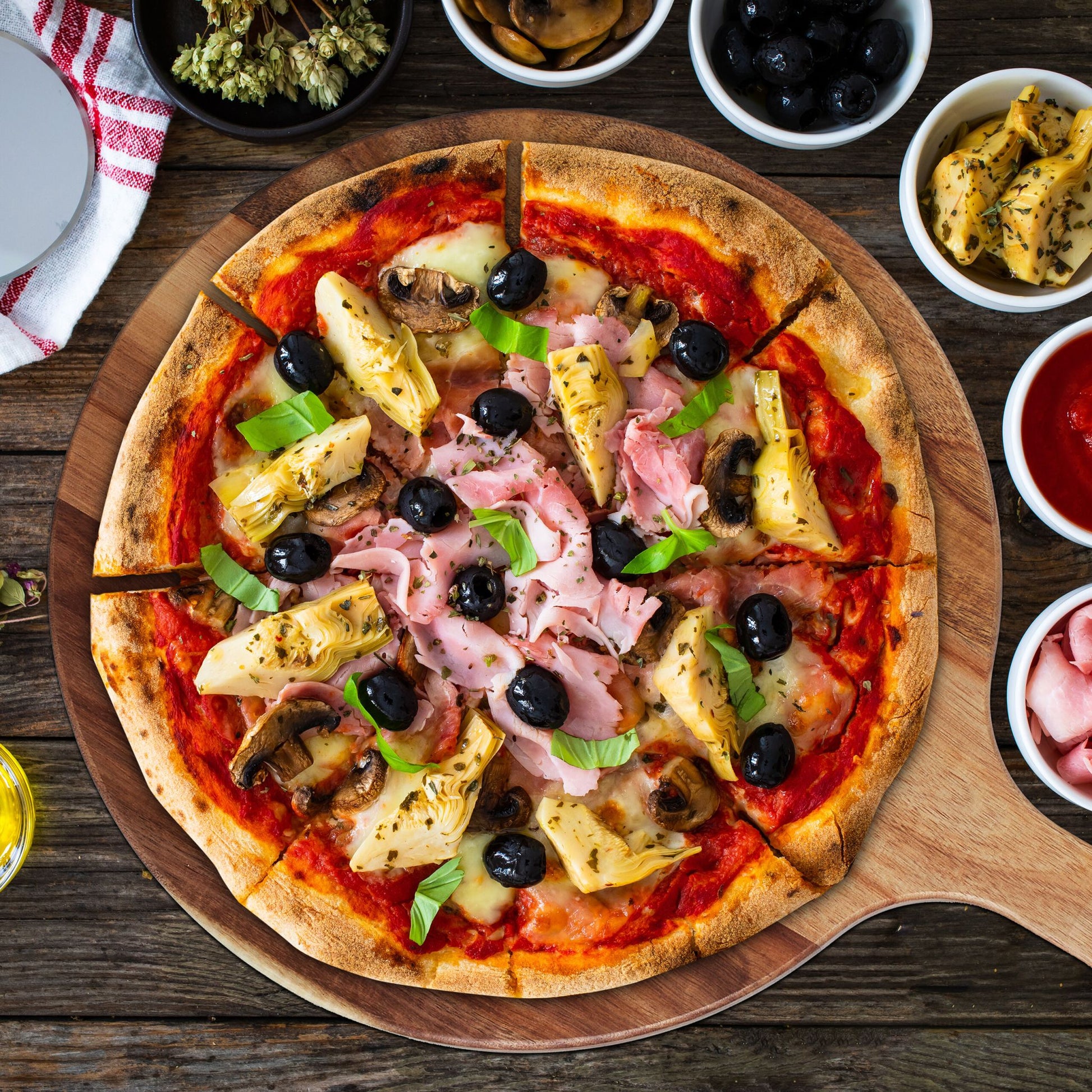 Pizzabrett Akazienholz Hellbraun von Relaxdays