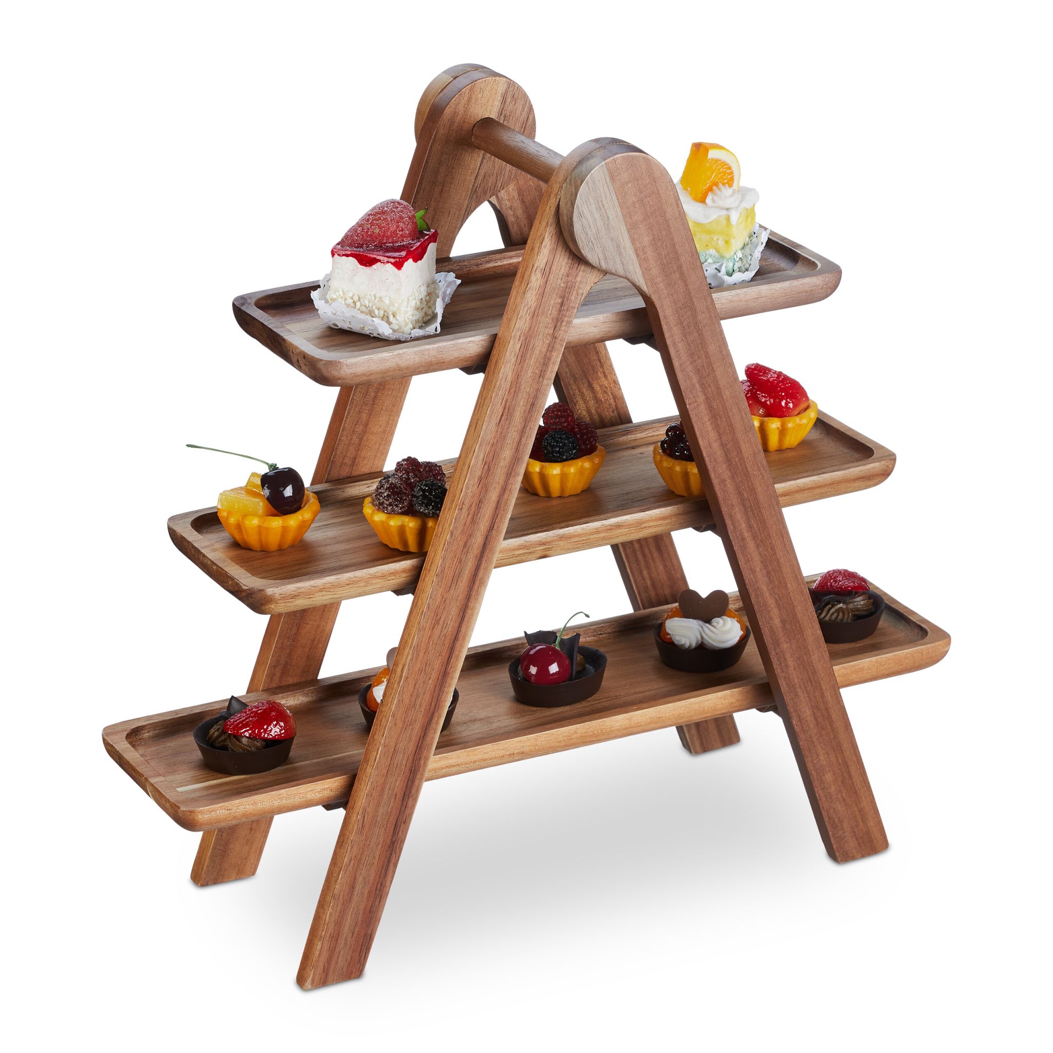3-stöckige Etagere Holz Braun von Relaxdays