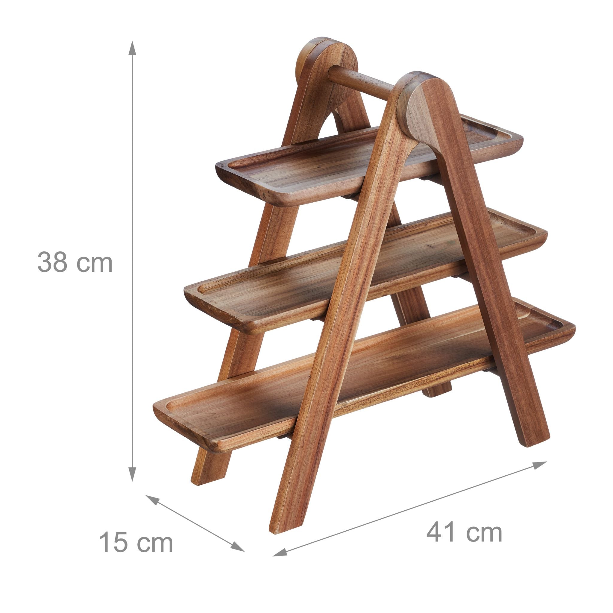 3-stöckige Etagere Holz Braun von Relaxdays
