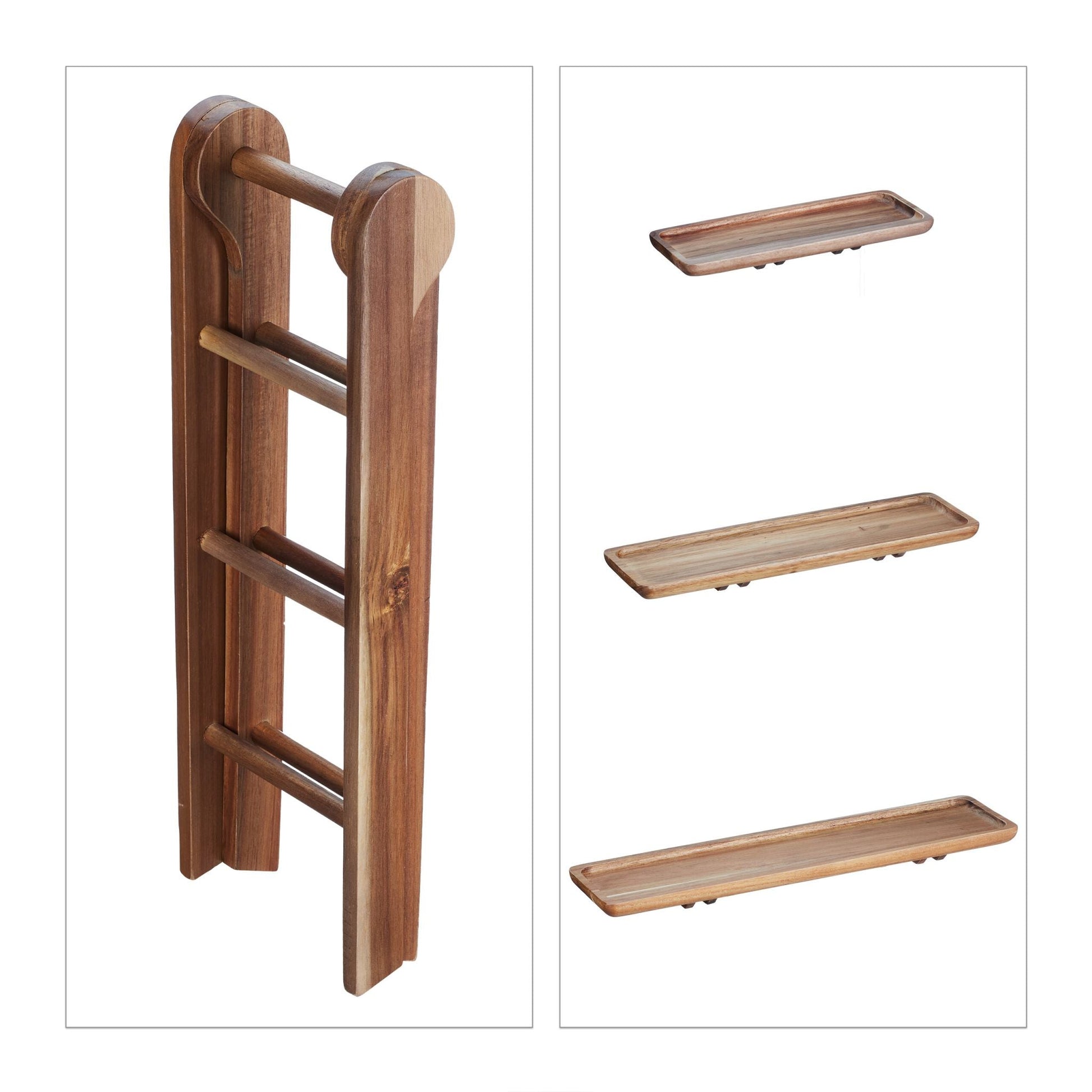 3-stöckige Etagere Holz Braun von Relaxdays