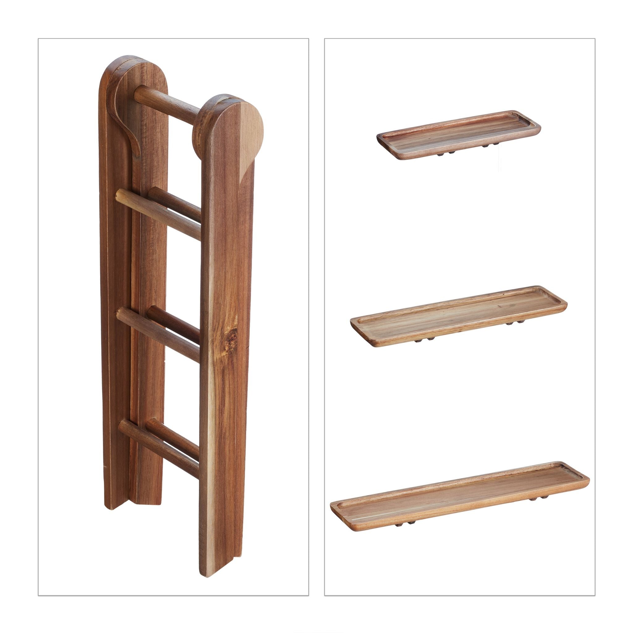 3-stöckige Etagere Holz Braun von Relaxdays