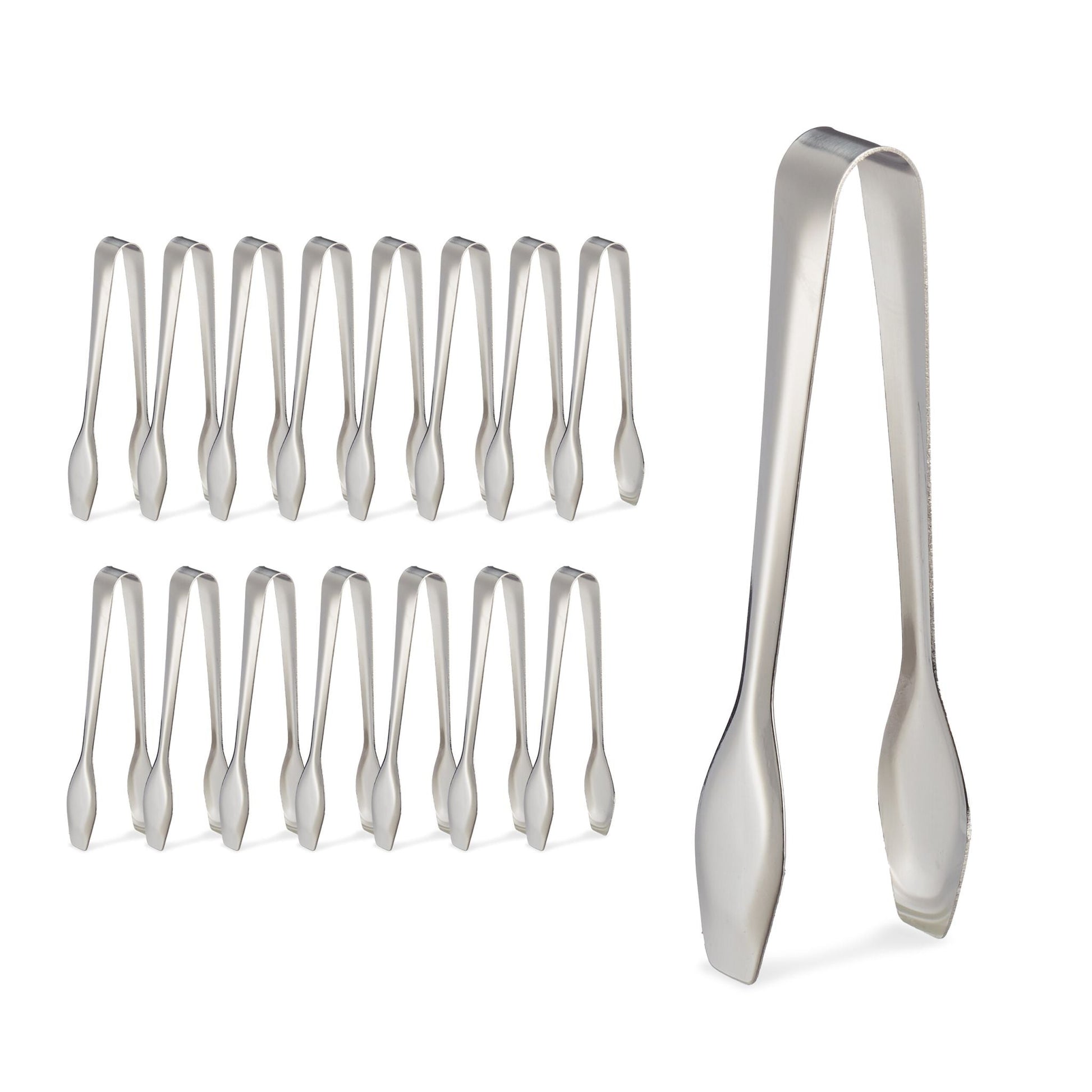 Zuckerzange 16er-Set Silber von Relaxdays