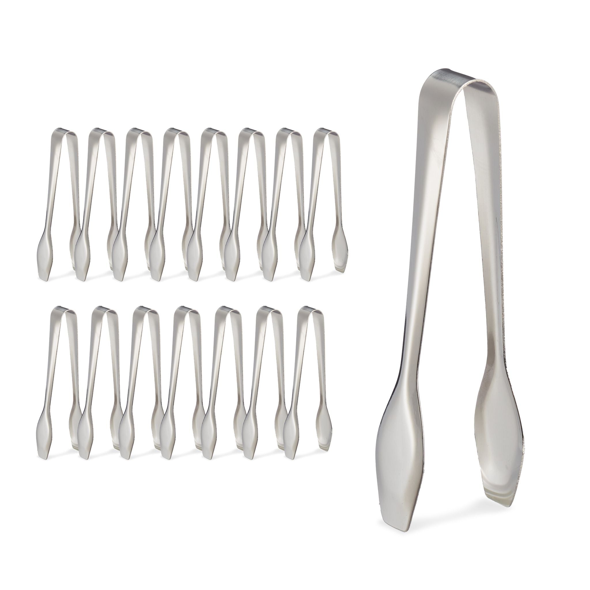 Zuckerzange 16er-Set Silber von Relaxdays
