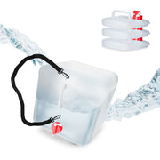 Faltbarer Wasserkanister 4er-Set 20L Rot-Schwarz-Transparent
