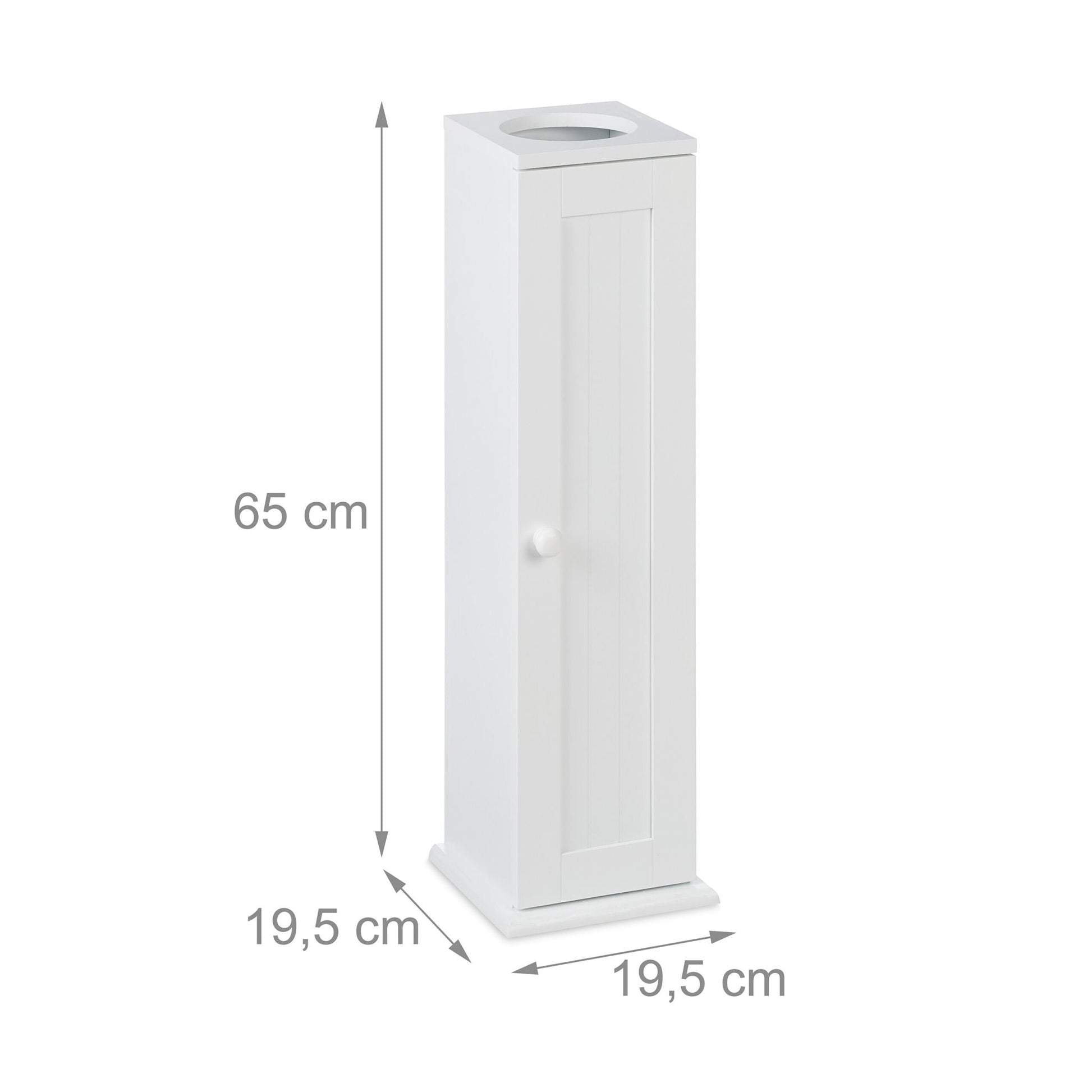 Schmaler Toilettenschrank mit 2 Ablagen Weiss von Relaxdays