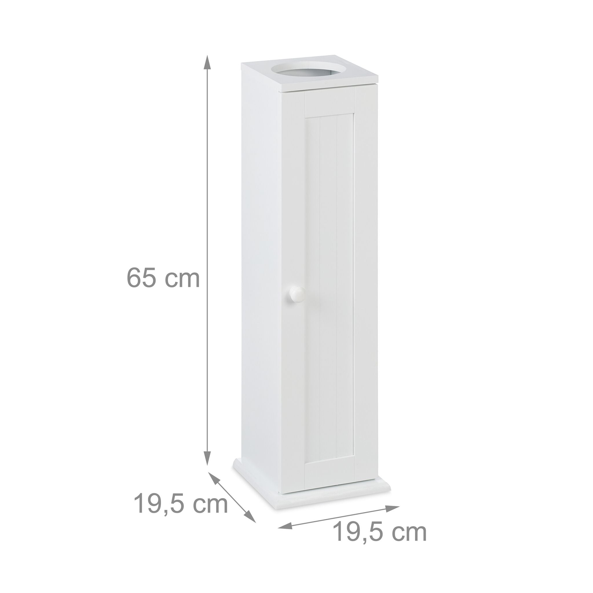 Schmaler Toilettenschrank mit 2 Ablagen Weiss von Relaxdays
