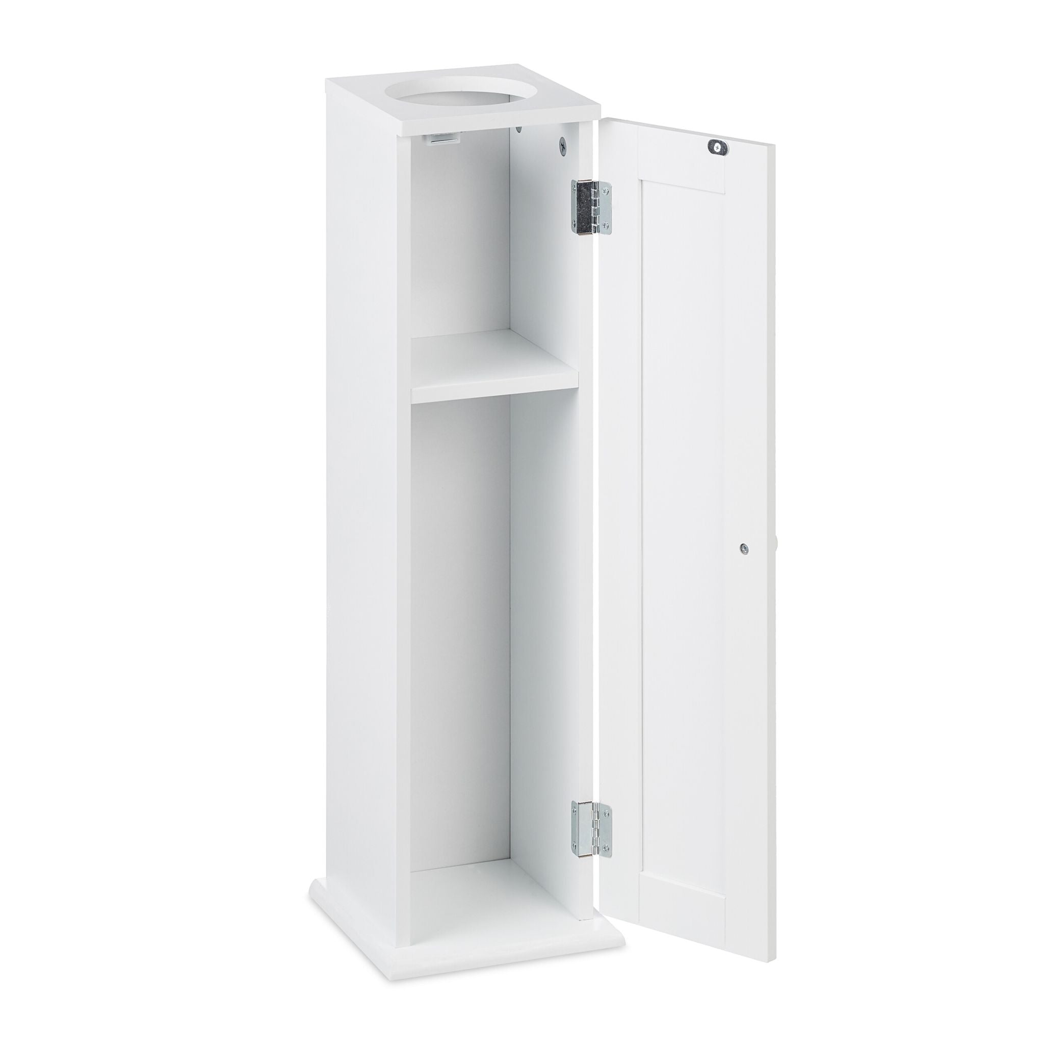 Schmaler Toilettenschrank mit 2 Ablagen Weiss von Relaxdays