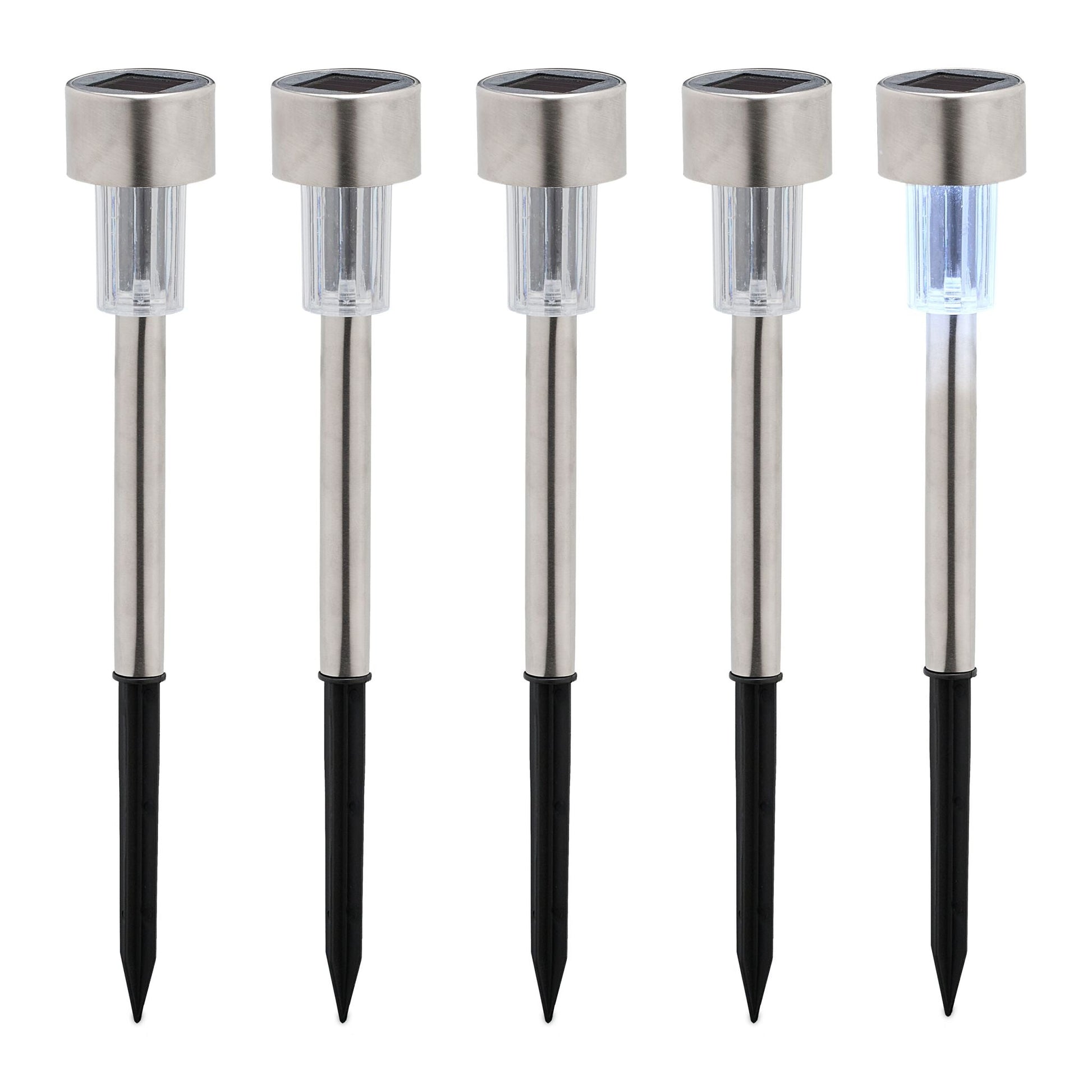 Solarlampenset Schwarz-Silber-Transparent von Relaxdays