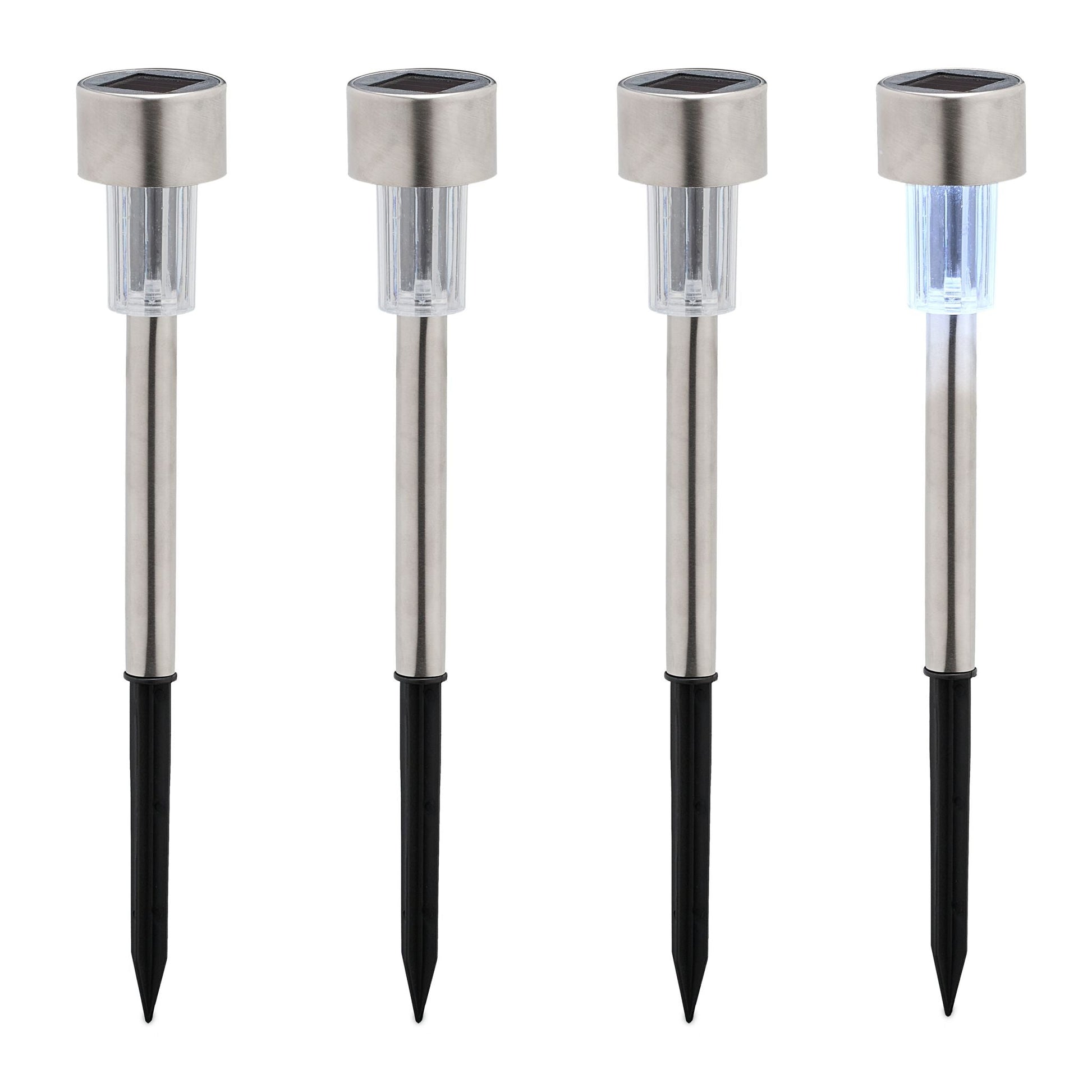 Solarlampenset Schwarz-Silber-Transparent von Relaxdays