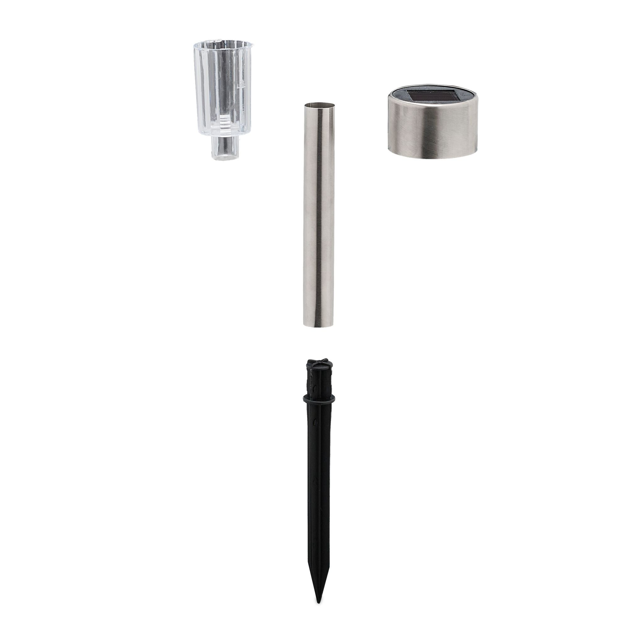 Solarlampenset Schwarz-Silber-Transparent von Relaxdays