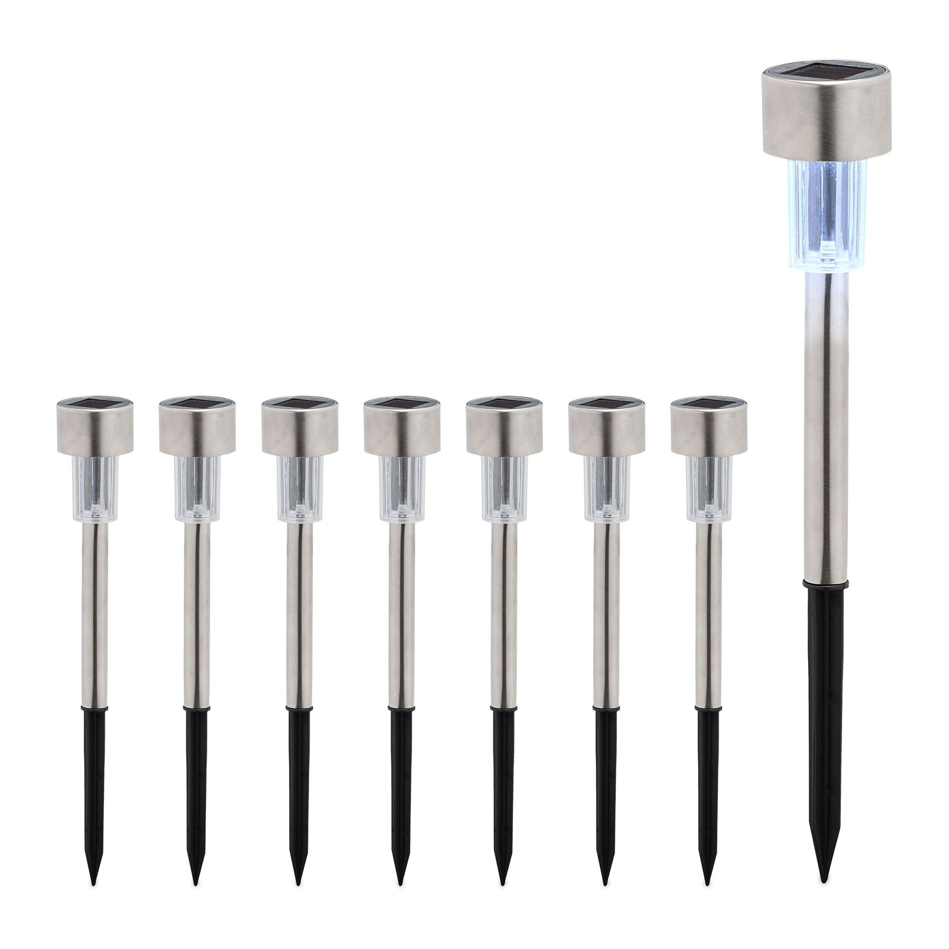 Solarlampenset Schwarz-Silber-Transparent von Relaxdays