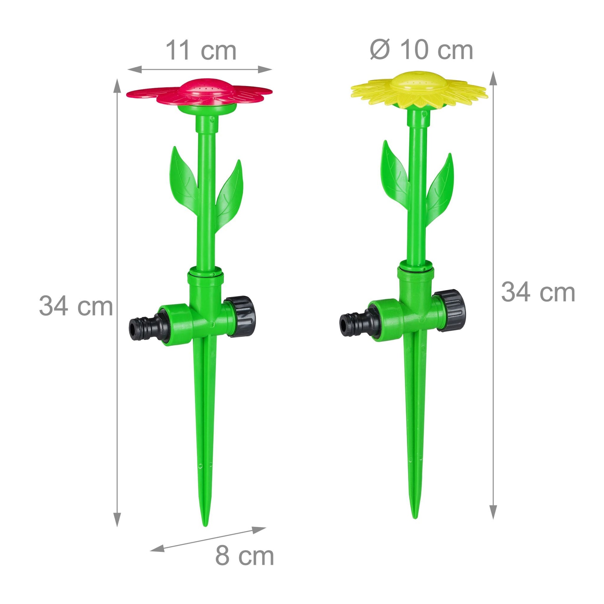 Sprinkler Blume 6er-Set Gelb-Grün-Rot von Relaxdays