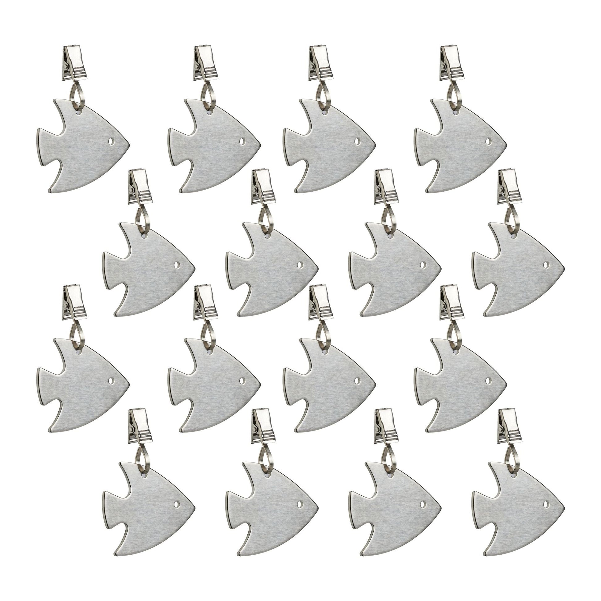 Tischdeckenbeschwerer Fisch 16er-Set Silber von Relaxdays