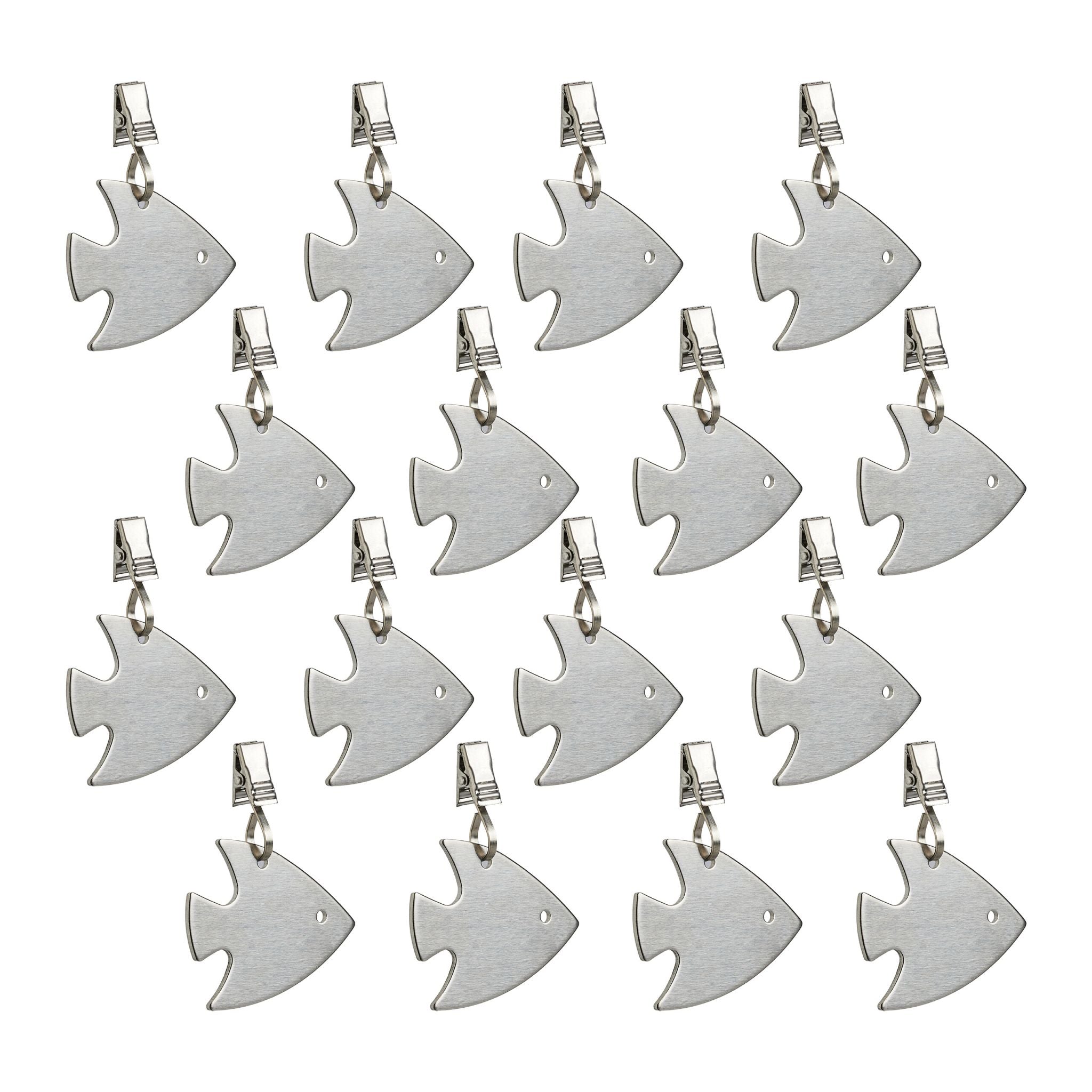 Tischdeckenbeschwerer Fisch 16er-Set Silber von Relaxdays