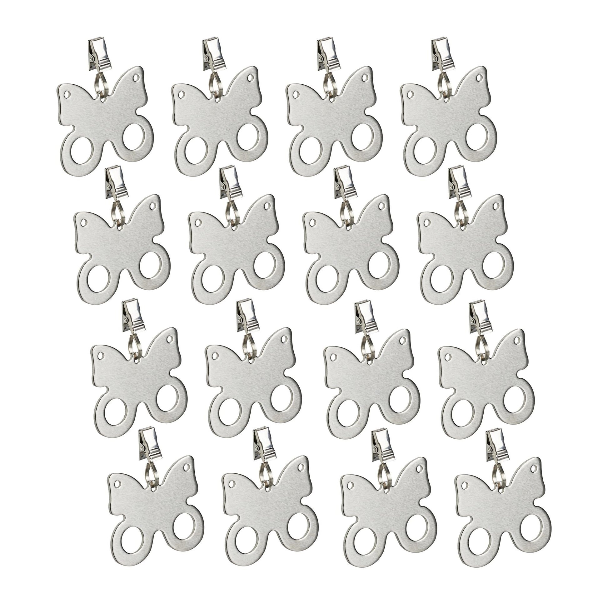 Tischdeckenbeschwerer Schmetterling 16er-Set Silber von Relaxdays