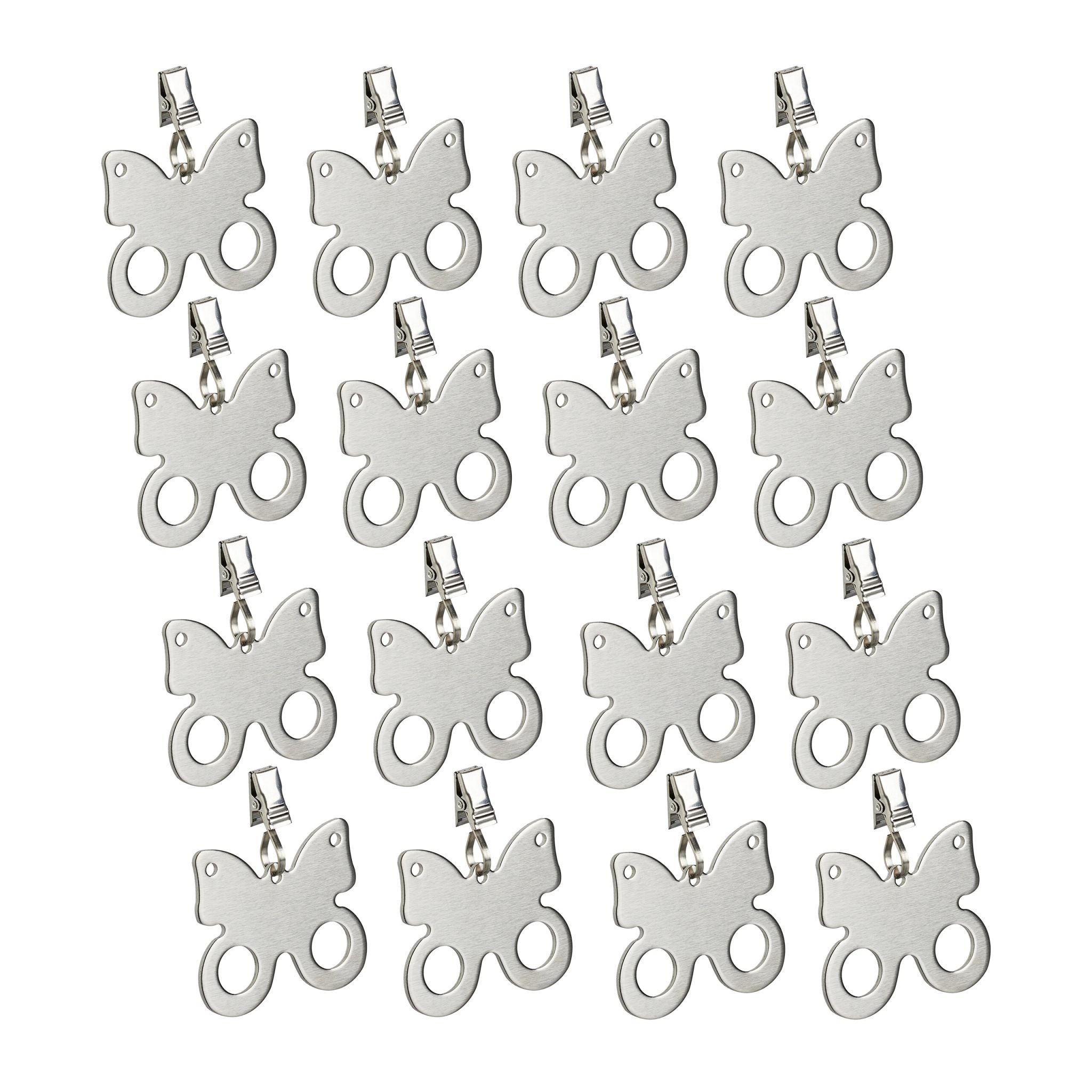 Tischdeckenbeschwerer Schmetterling 16er-Set Silber von Relaxdays