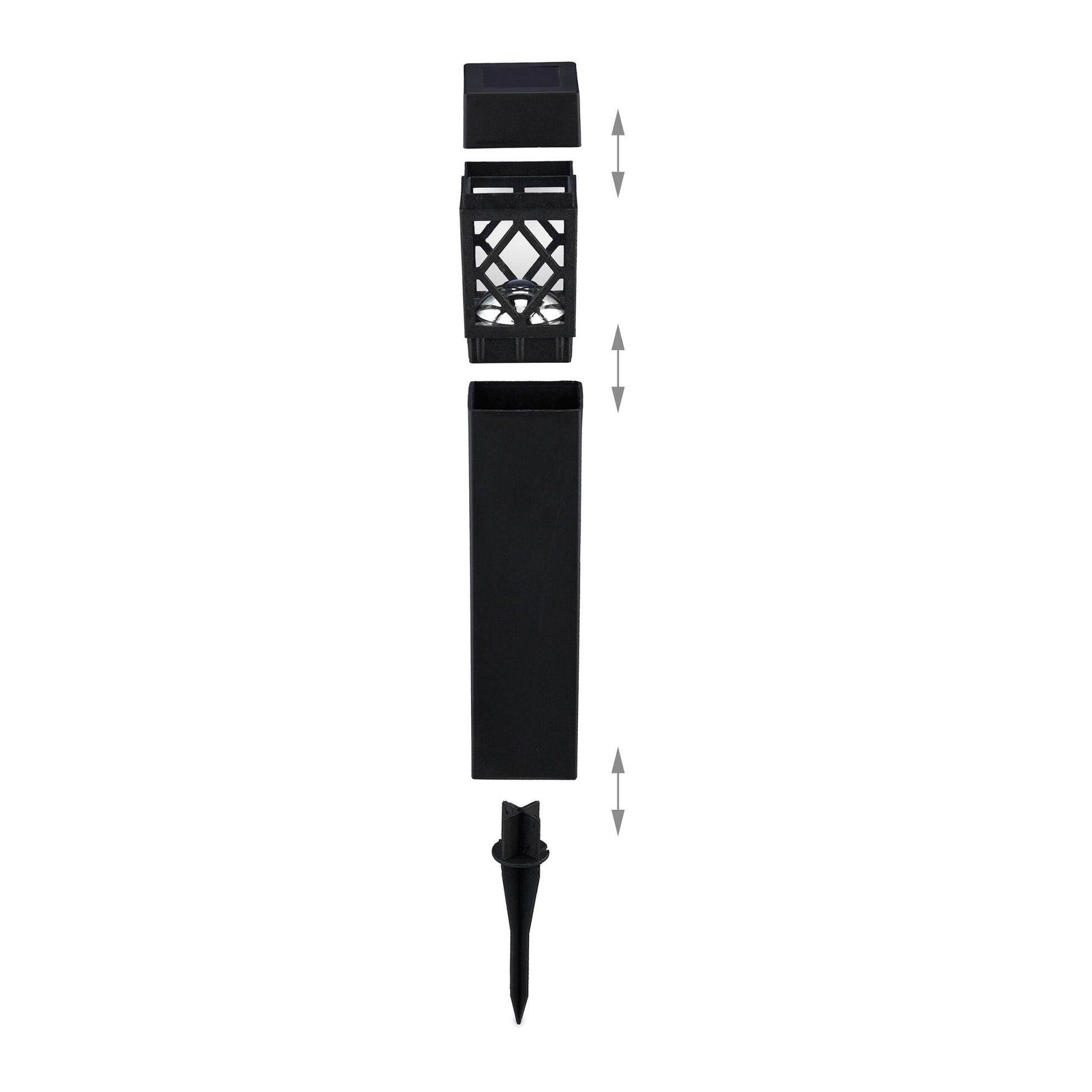 Solarlampenset Schwarz-Transparent von Relaxdays
