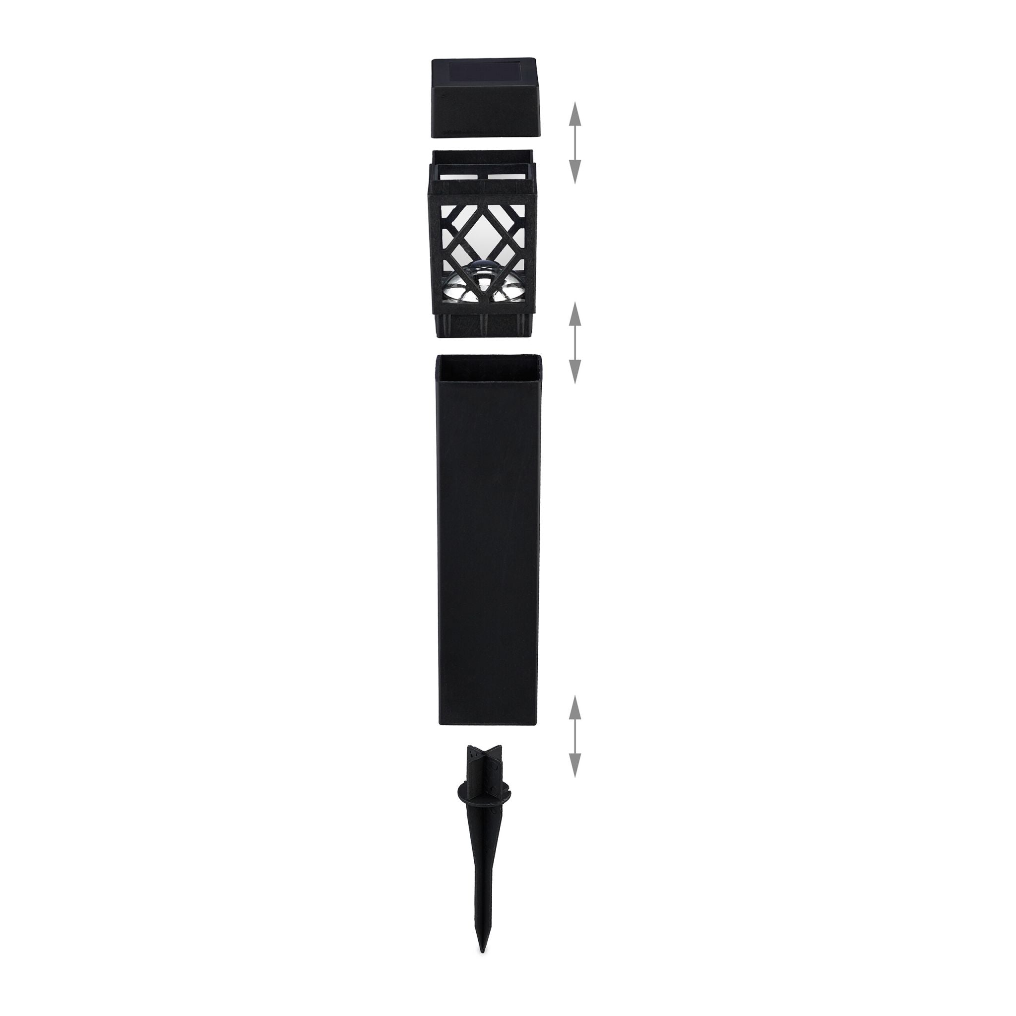 Solarlampenset Schwarz-Transparent von Relaxdays