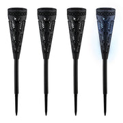 Solarlampenset mit Lichteffekt Schwarz von Relaxdays