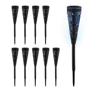 Solarlampenset mit Lichteffekt Schwarz von Relaxdays
