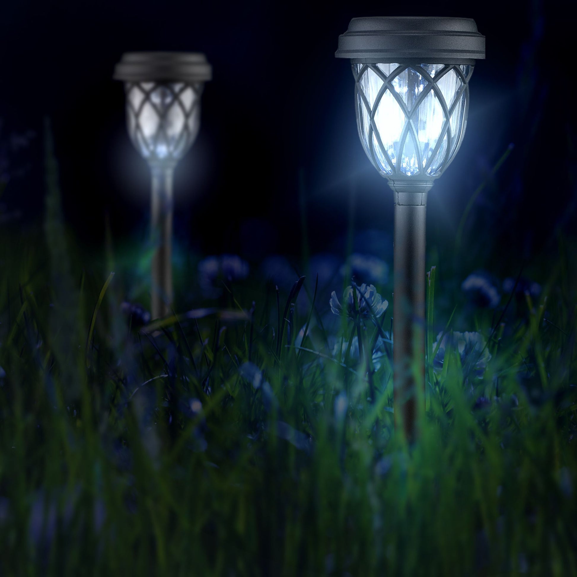 Solarlampenset Laterne Schwarz-Transparent von Relaxdays