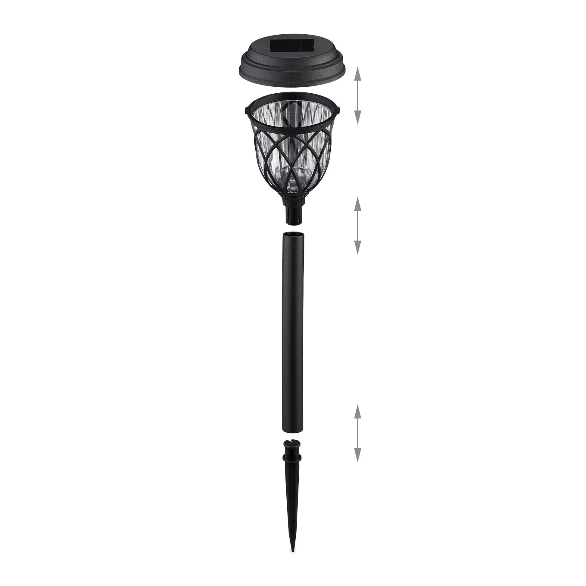 Solarlampenset Laterne Schwarz-Transparent von Relaxdays