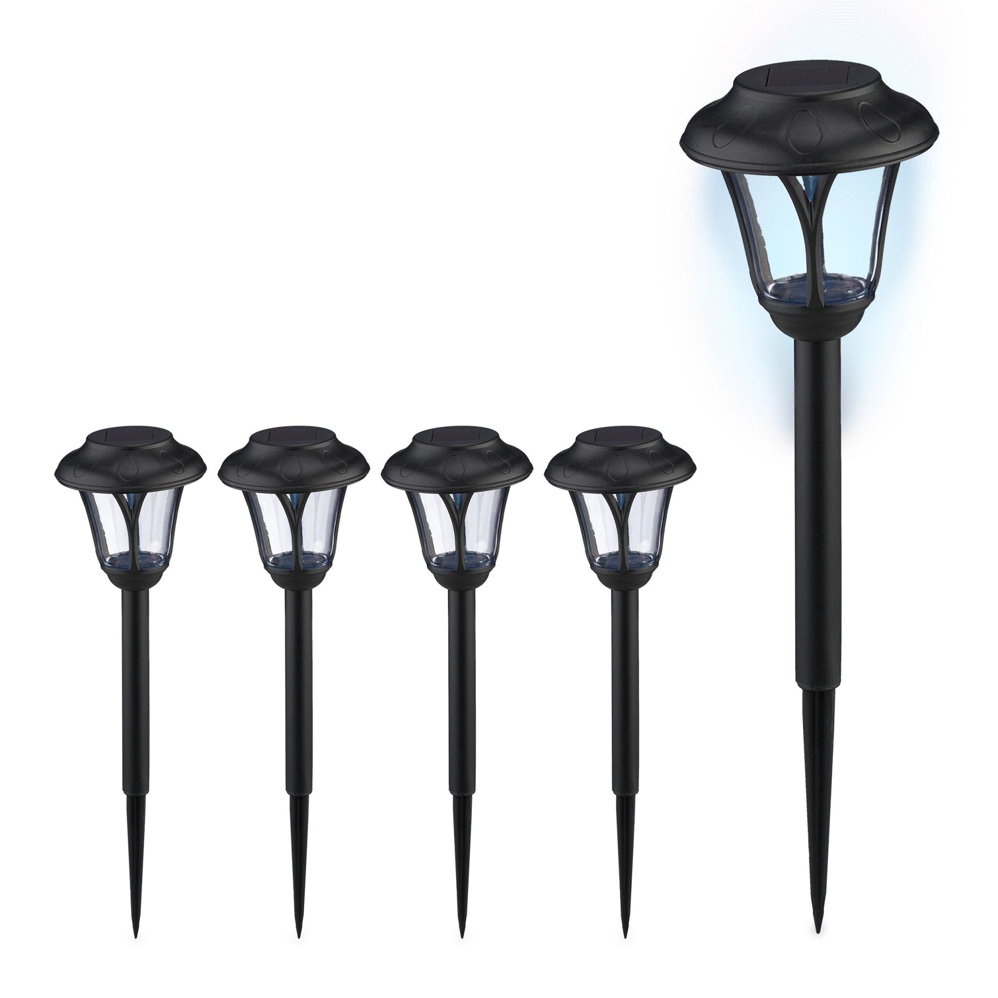 Solarlampenset Schwarz-Transparent von Relaxdays