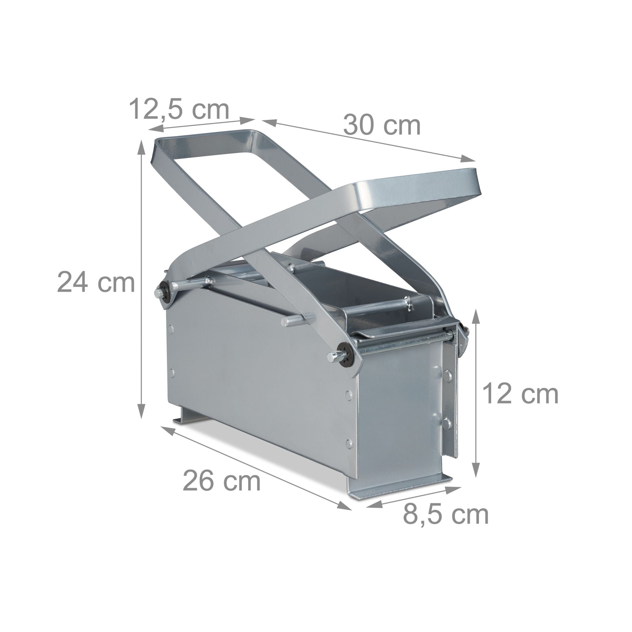 Papierbrikettpresse Silber von Relaxdays