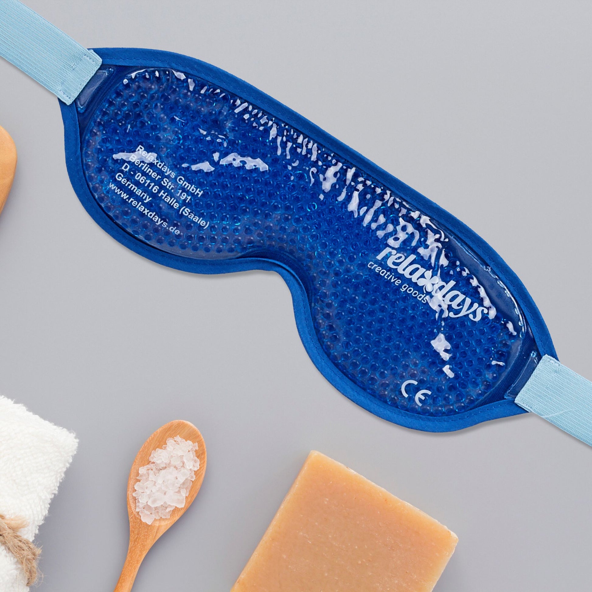 Augenmaske kühlend 2er-Set Blau-Hellblau von Relaxdays