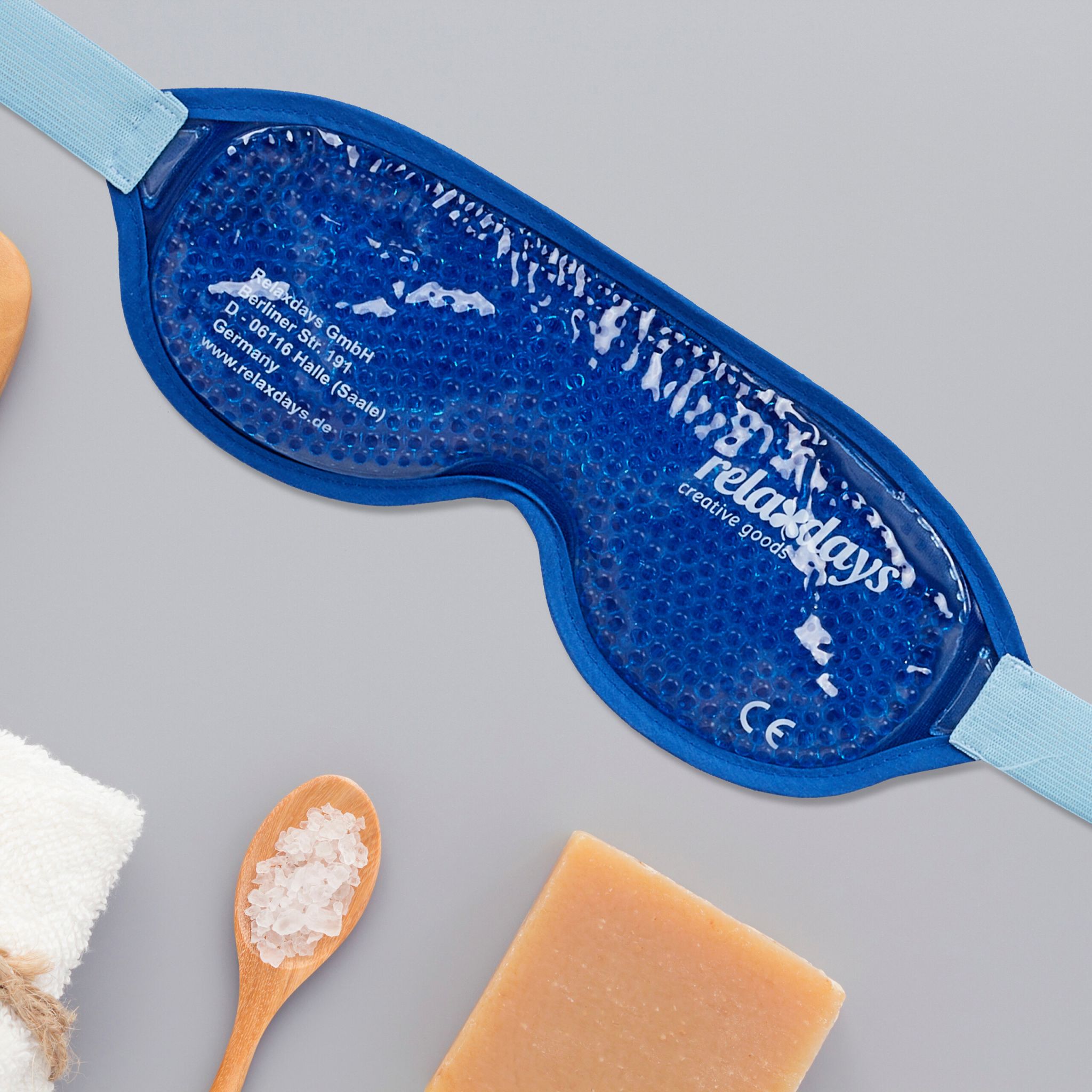 Augenmaske kühlend 2er-Set Blau-Hellblau von Relaxdays