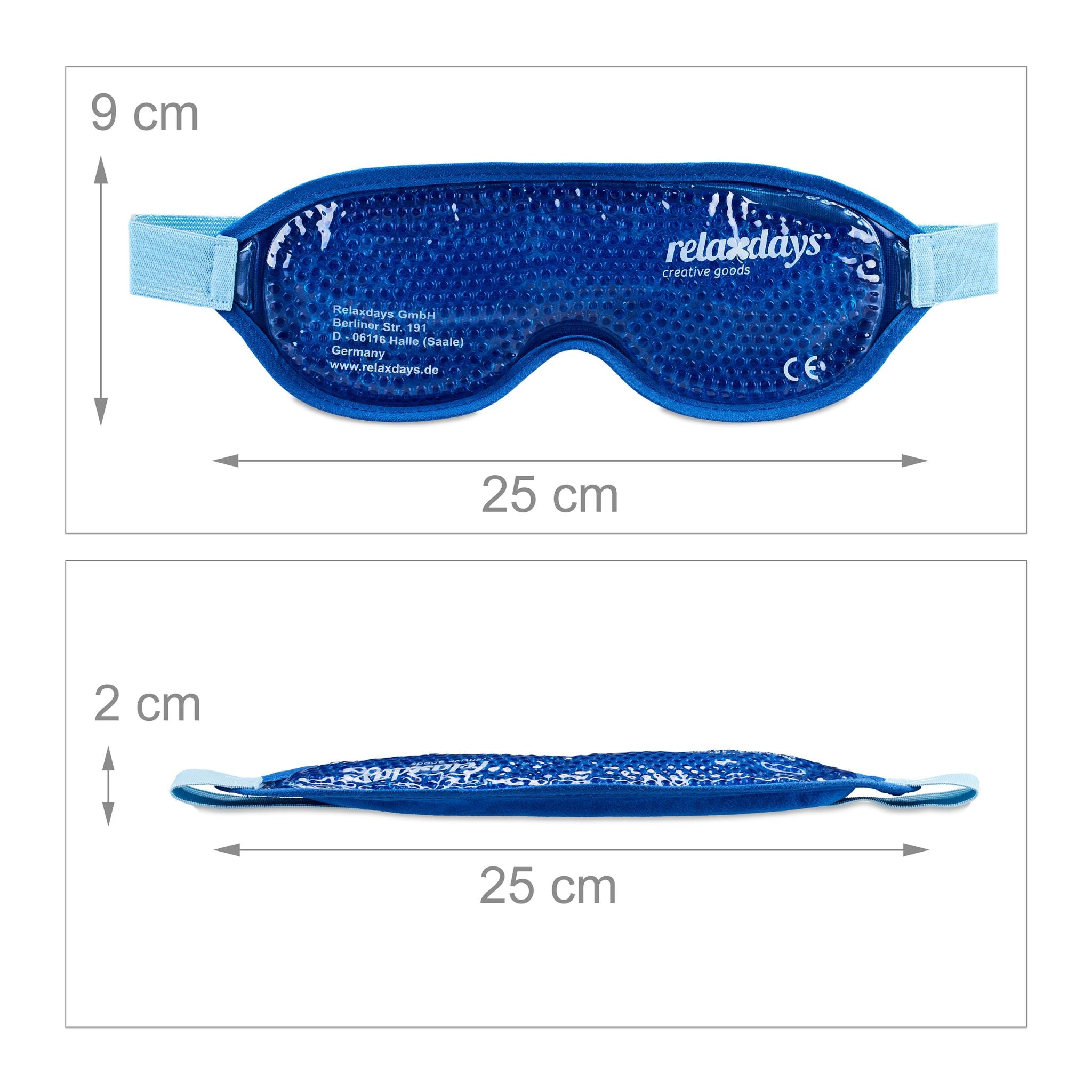 Augenmaske kühlend 2er-Set Blau-Hellblau von Relaxdays