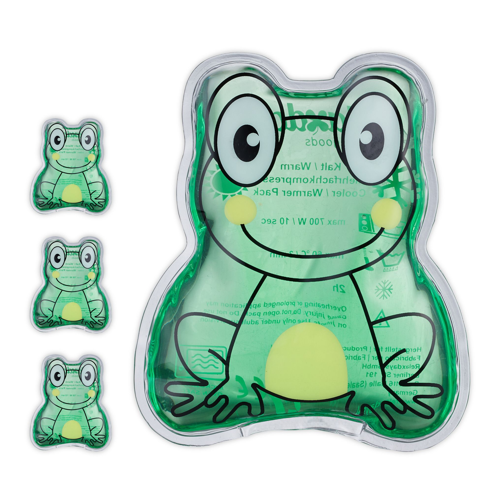 Kühlpads Kinder 4er-Set Weiss-Grün-Schwarz von Relaxdays