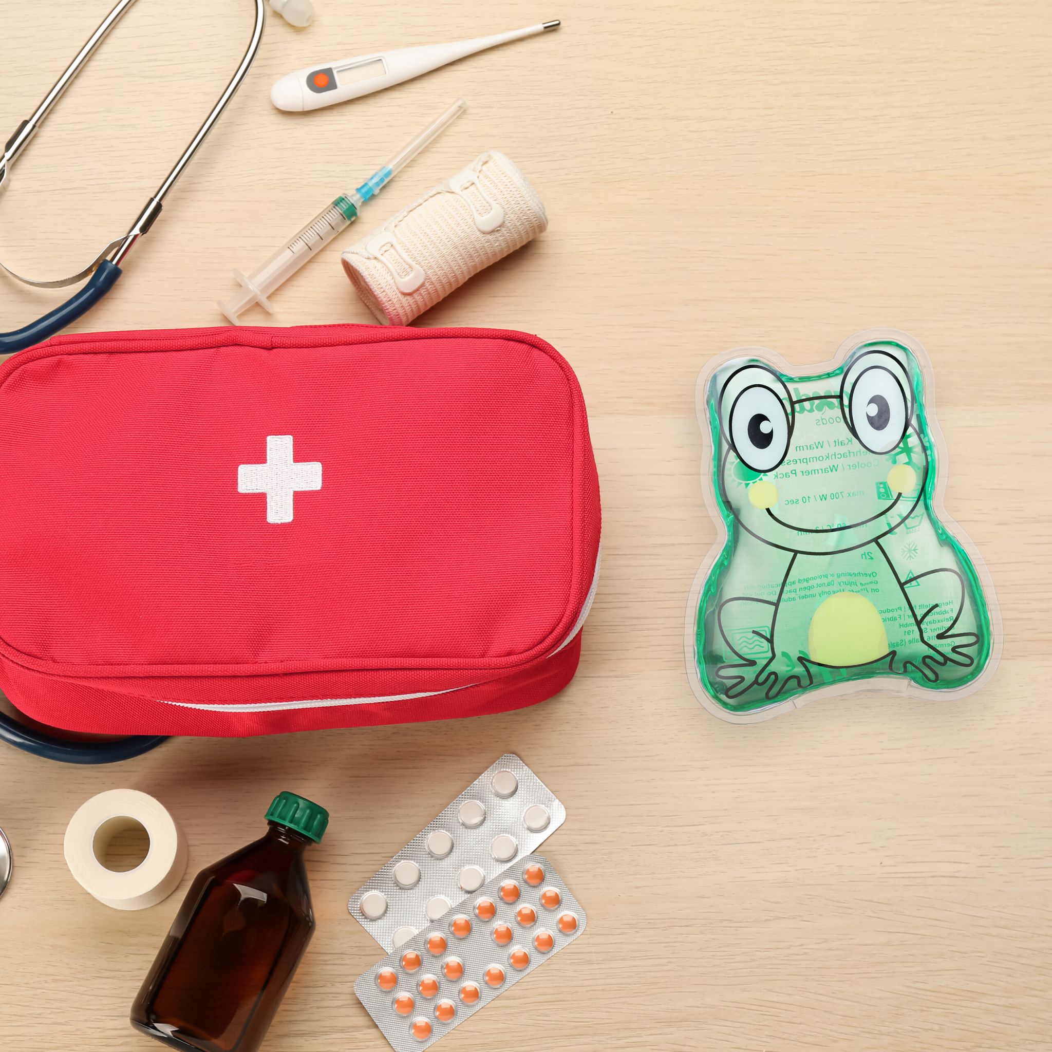 Kühlpads Kinder 4er-Set Weiss-Grün-Schwarz von Relaxdays