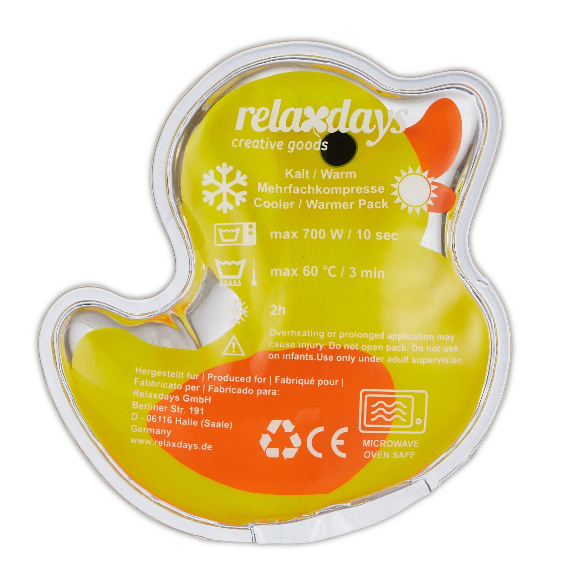Kühlpads Kinder 4er-Set Gelb-Orange-Schwarz von Relaxdays
