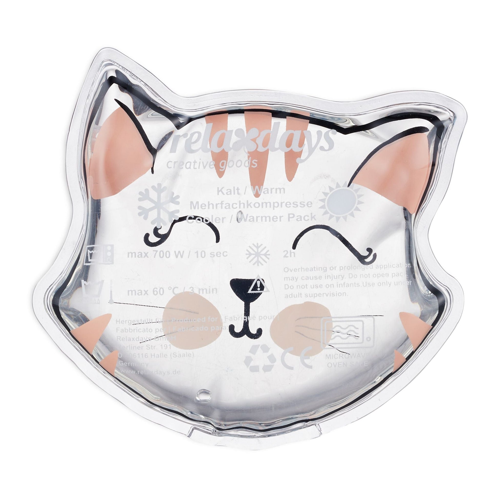 Kühlpads Kinder 4er-Set Rosa-Schwarz-Transparent von Relaxdays