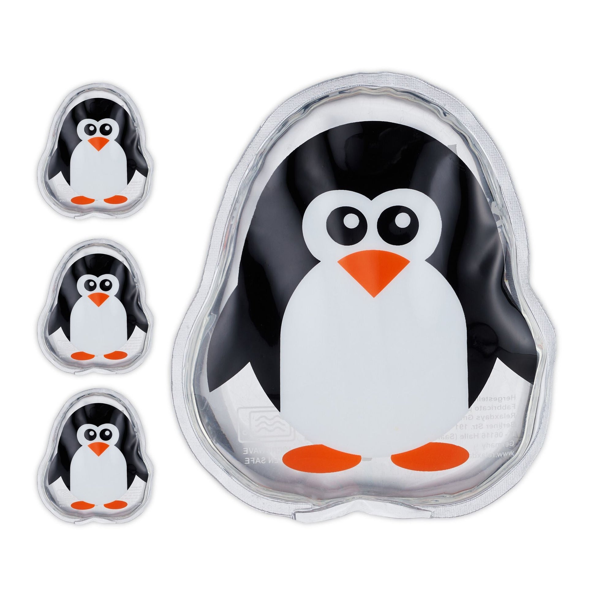 Kühlpads Kinder 4er-Set Weiss-Orange-Schwarz von Relaxdays