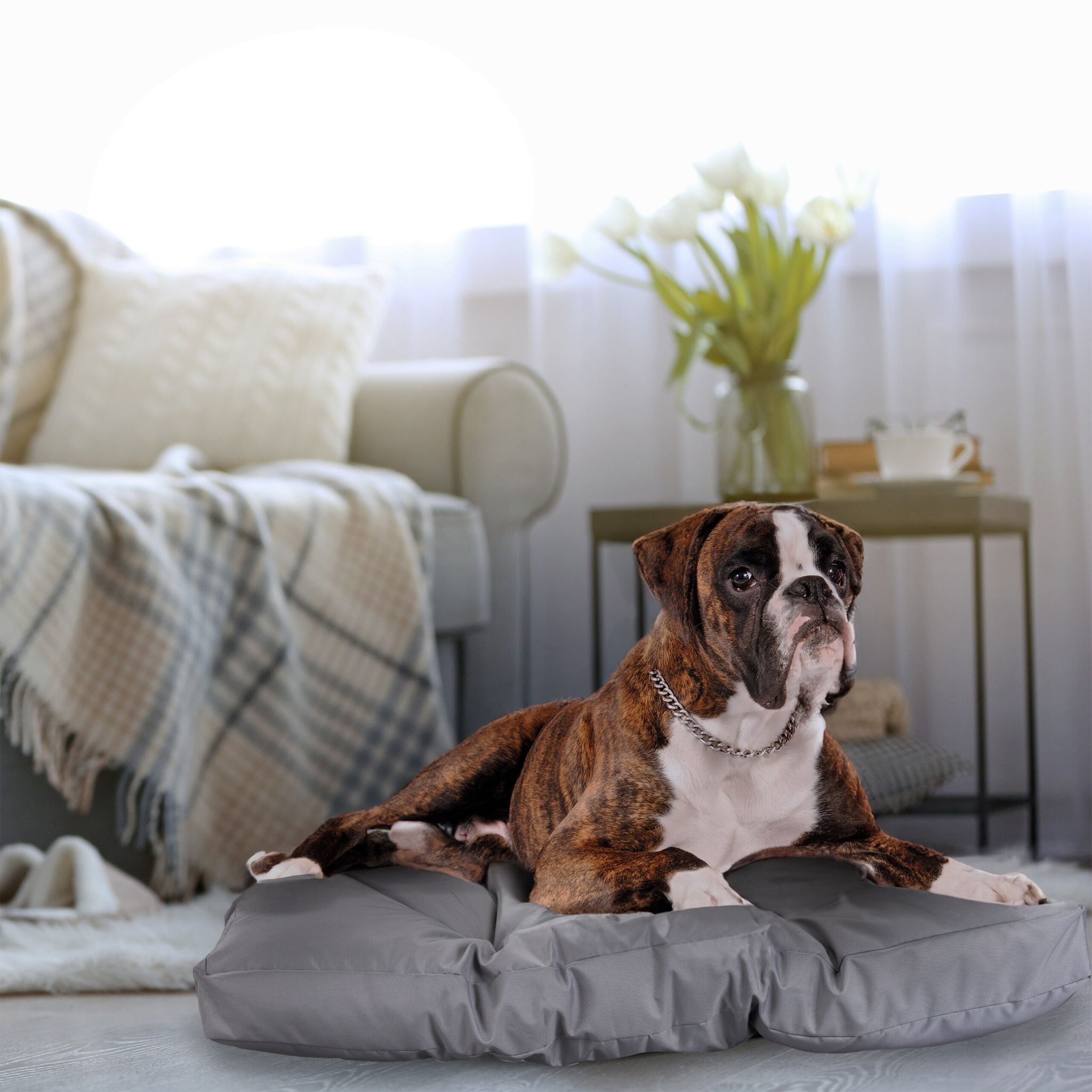 Hundebett grau Grau von Relaxdays