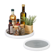 Drehteller 2er-Set Weiss-Grau von Relaxdays