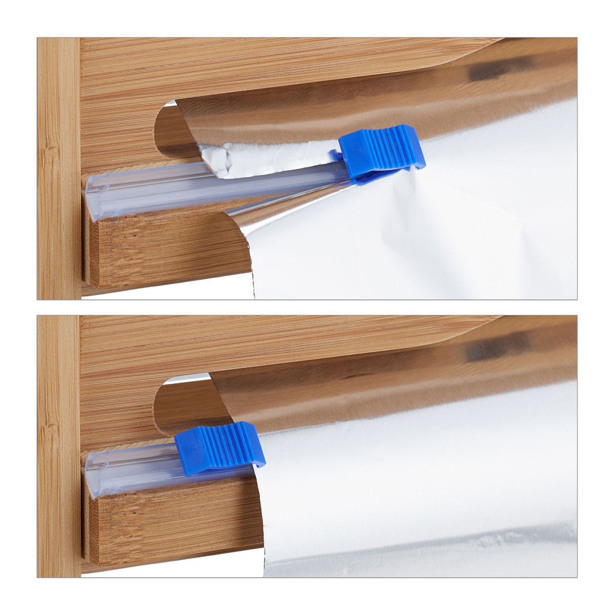 Wandrollenhalter mit Gewürzregal Hellbraun-Silber-Transparent von Relaxdays