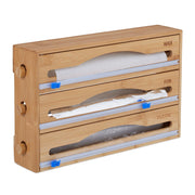 3 in 1 Folienspender Blau-Hellbraun von Relaxdays