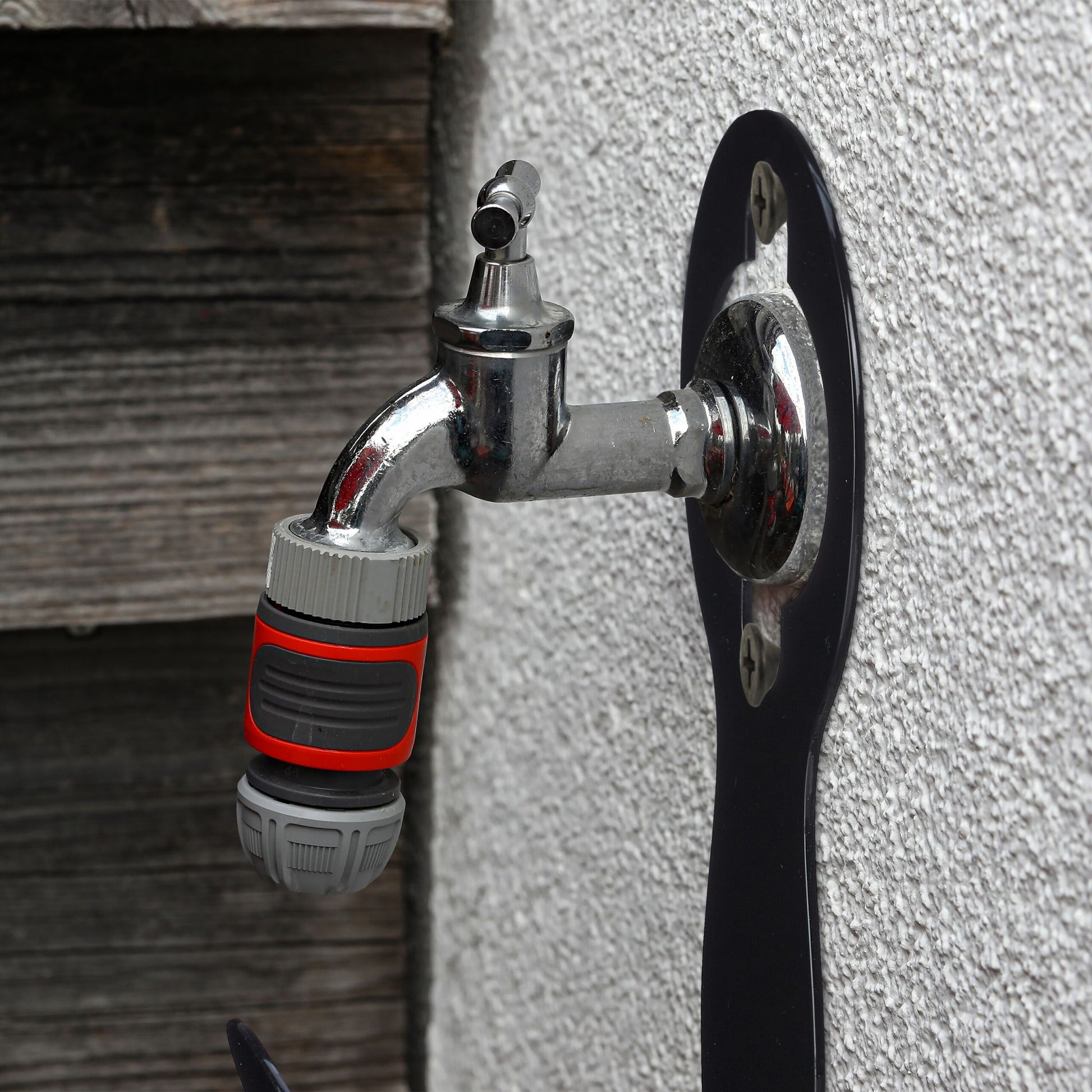 Schlauchhalter 2er-Set Schwarz von Relaxdays