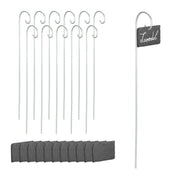 Schiefer-Pflanzenschilder mit Stab 12er-Set Anthrazit-Silber von Relaxdays