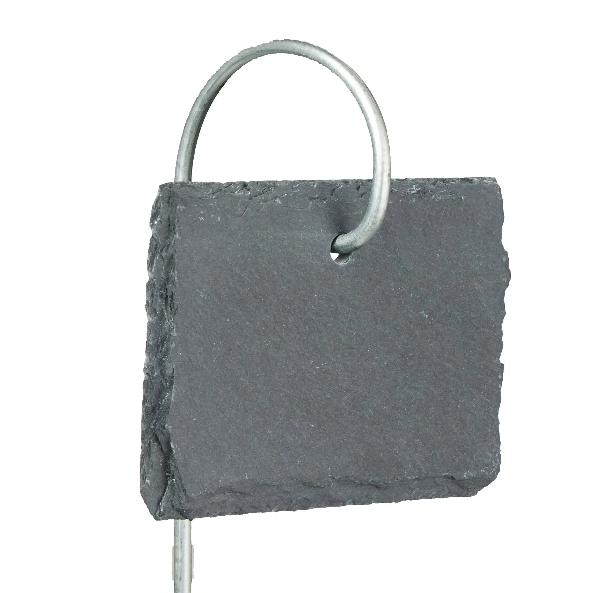 Schiefer-Pflanzenschilder mit Stab 12er-Set Anthrazit-Silber von Relaxdays