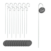 Schiefer-Pflanzenschilder oval 12er-Set Anthrazit-Silber von Relaxdays