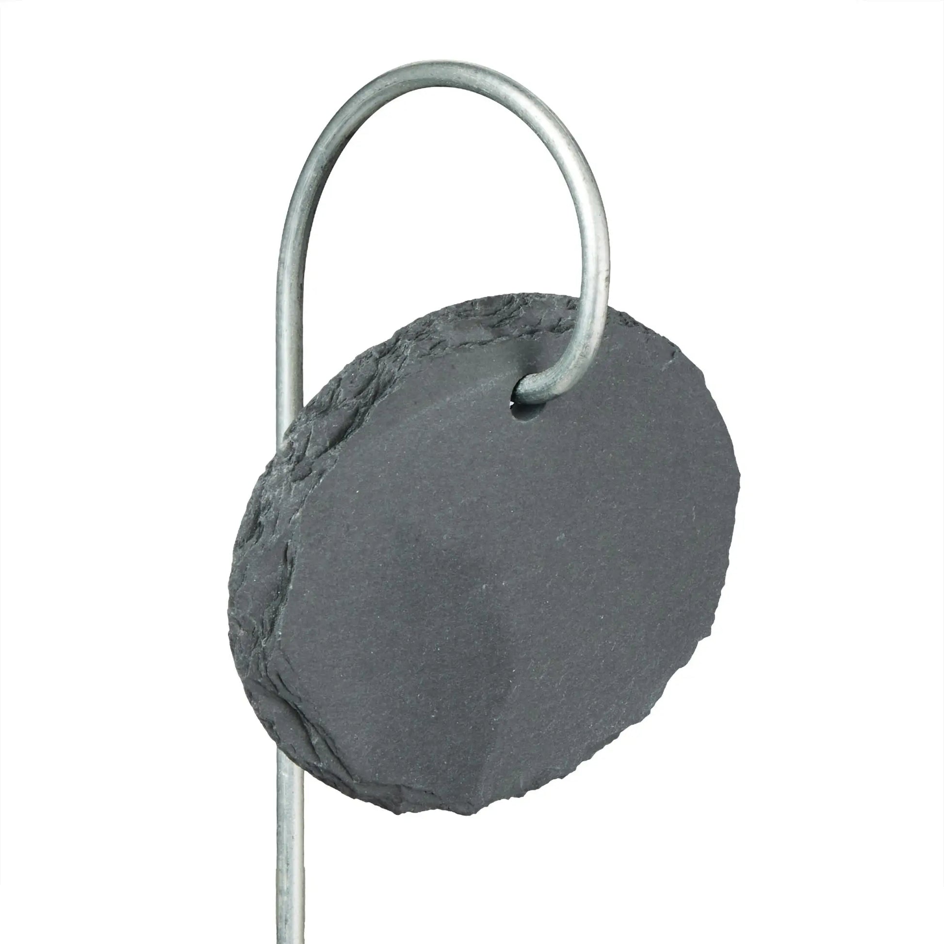 Schiefer-Pflanzenschilder oval 12er-Set Anthrazit-Silber von Relaxdays