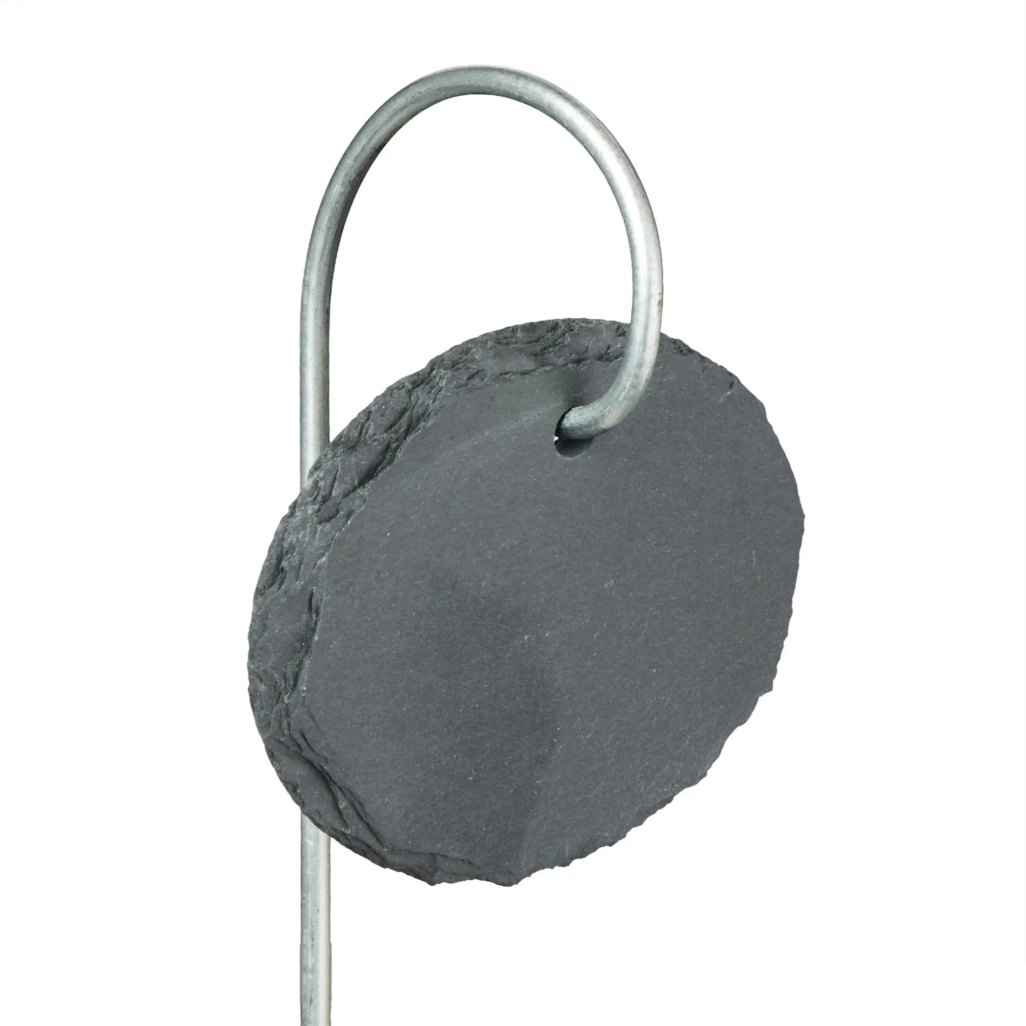 Schiefer-Pflanzenschilder oval 12er-Set Anthrazit-Silber von Relaxdays
