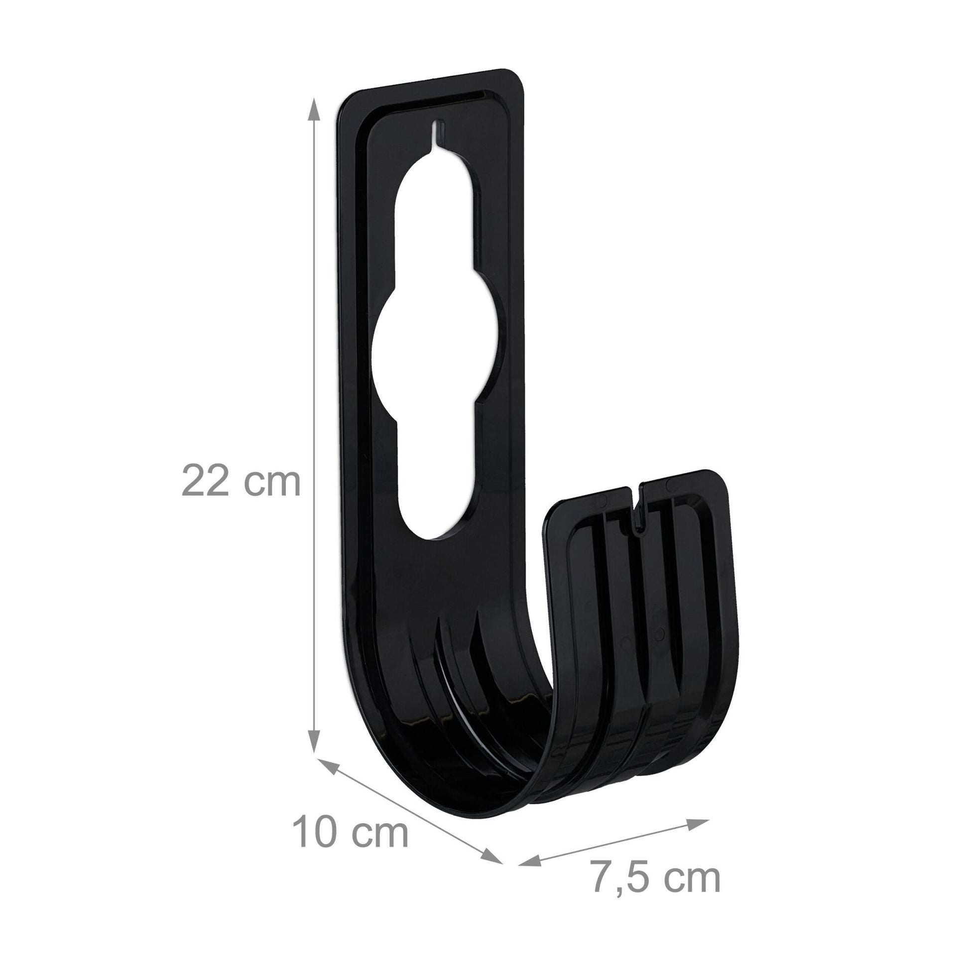 Schlauchhalter 4er-Set Schwarz von Relaxdays